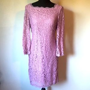 Adrianna Papell Floral Lace Lined Sheath Dress